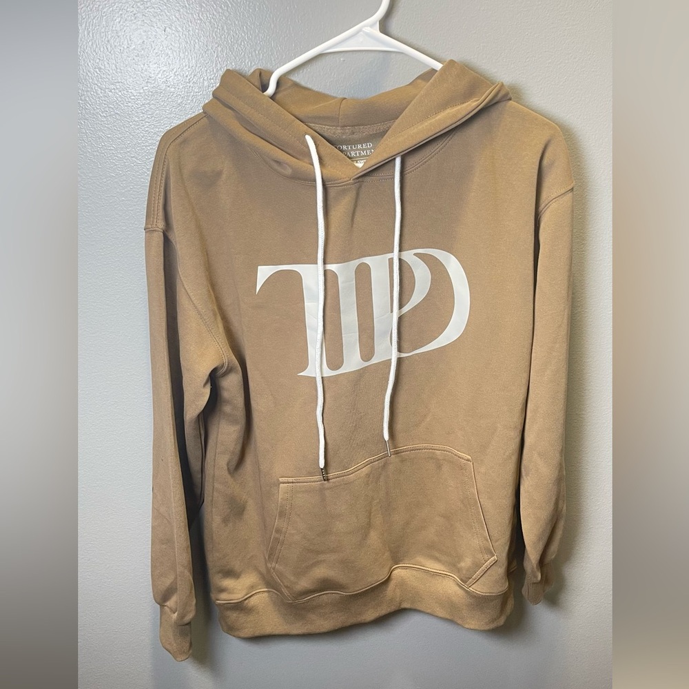Taylor Swift The Tortured Poets Department Pullover‎ Hoodie Beige Size Large